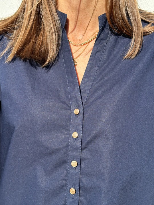 Gaspar 2601346 Mumbai blouse poplin dark blue