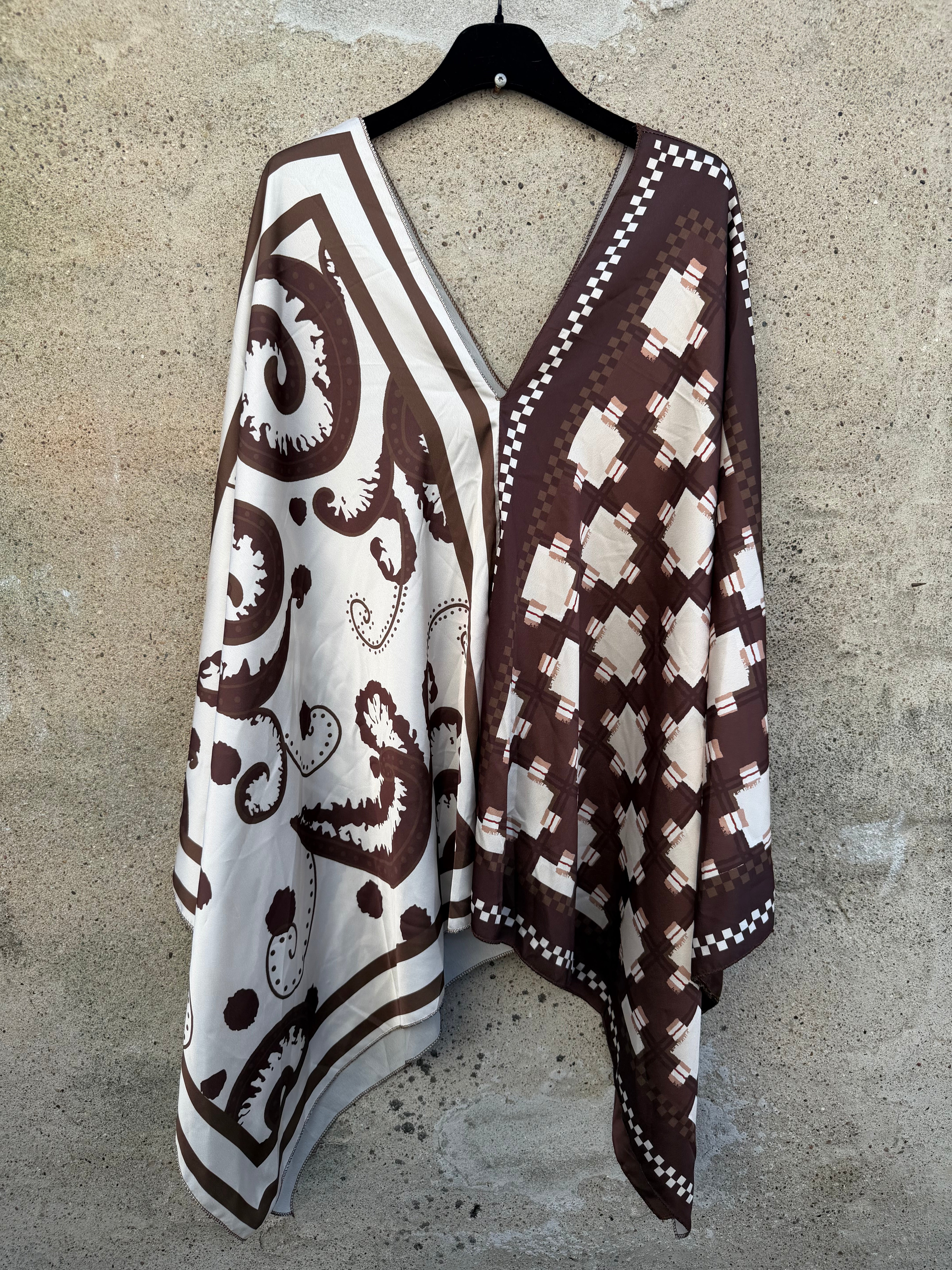 Marrakesh summer poncho brown