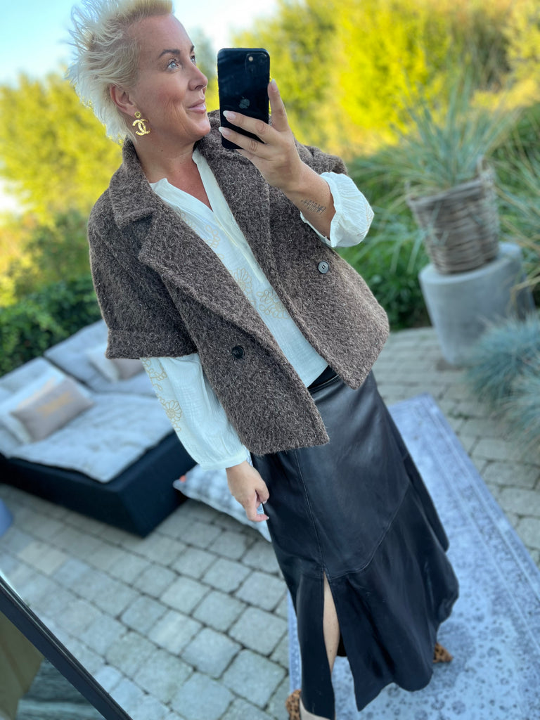 Depeche 51266 Marly skirt leather chocolate