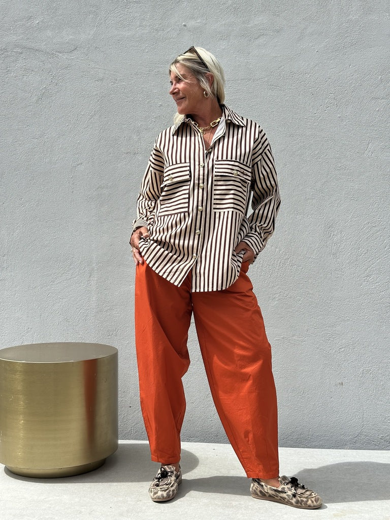 Gaspar 2601724 Sevilla shirt stripe brown
