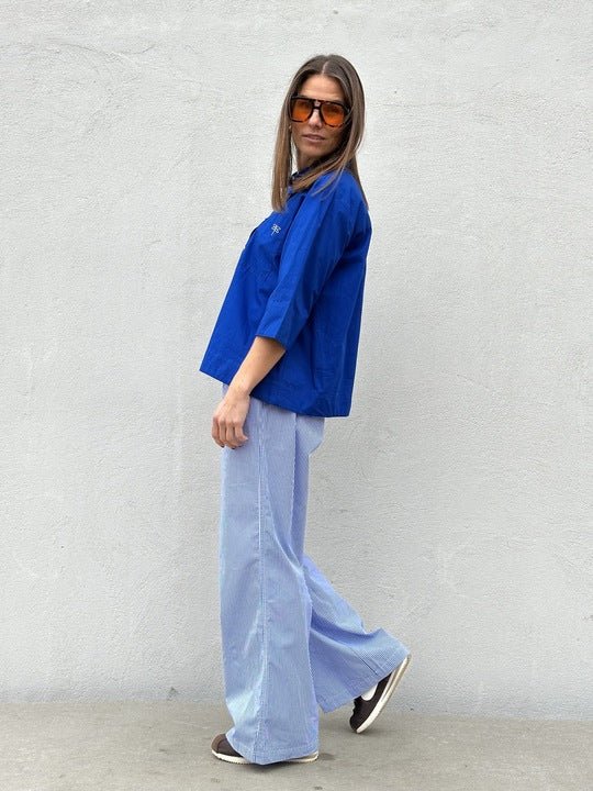 Gaspar 2601305 Porto blouse poplin royal
