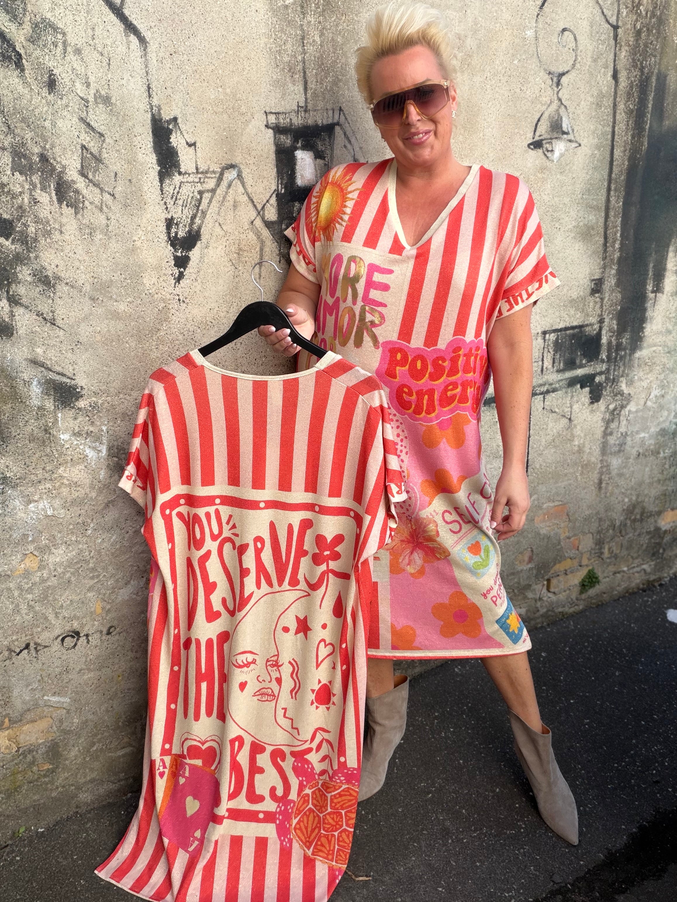 Positive energy kjole stripe red