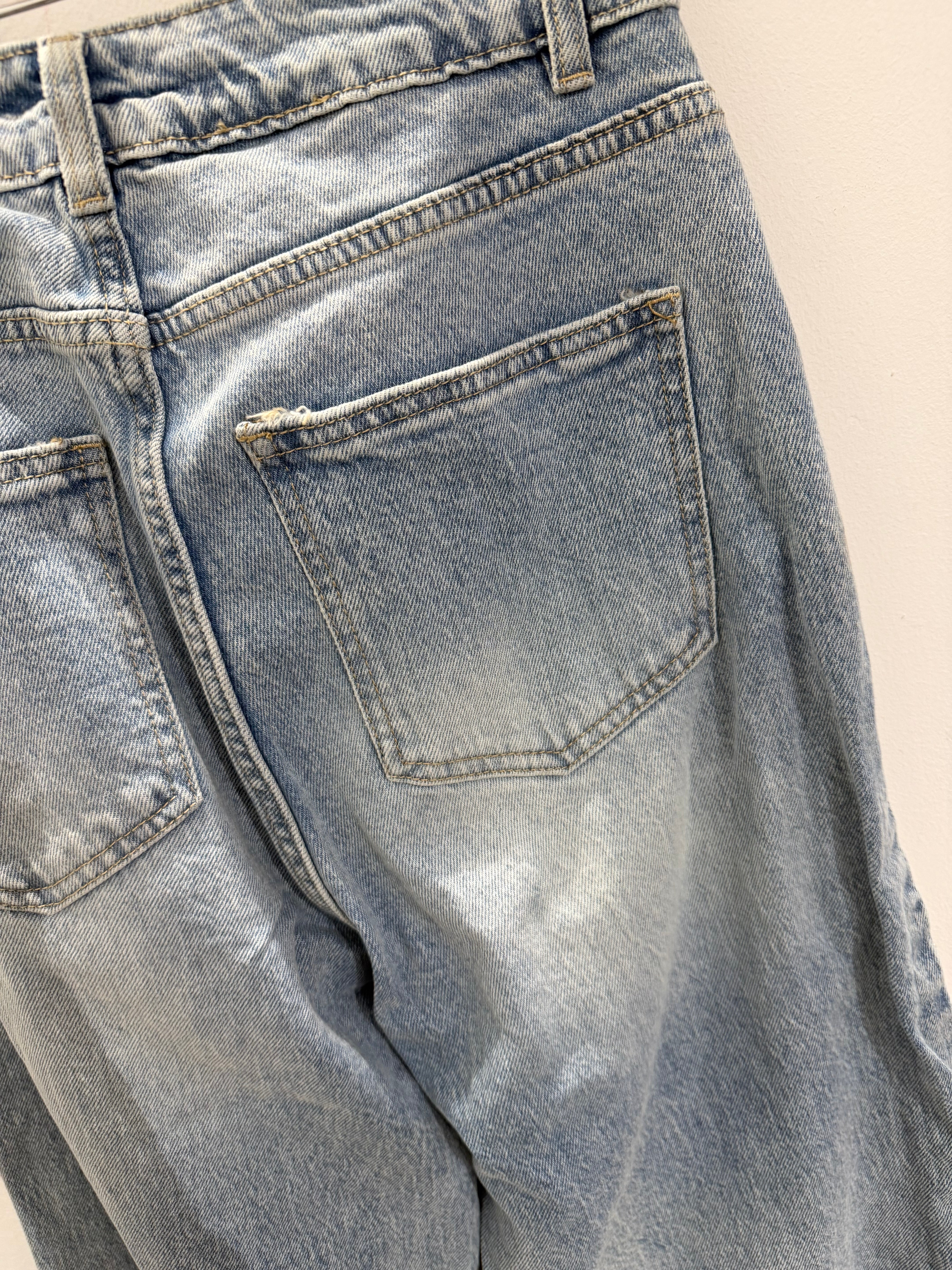 Qnuz 9254 denim jeans Ribbon & Pearls