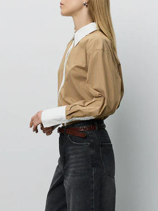 Sofie Schnoor S263455 Allison double cuff shirt maple brown