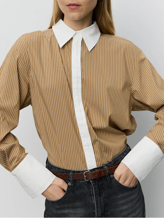 Sofie Schnoor S263455 Allison double cuff shirt maple brown