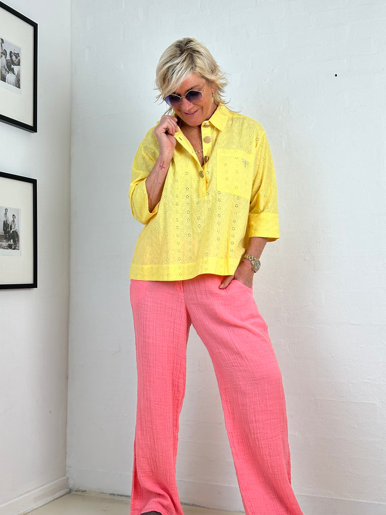 Gaspar 2601337 Porto broderi anglaise yellow