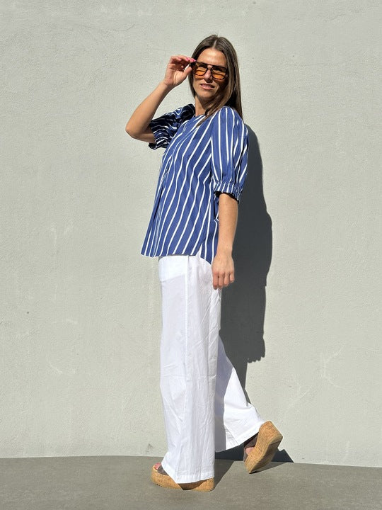 Gaspar 2601338 Tunø blouse stripe blue