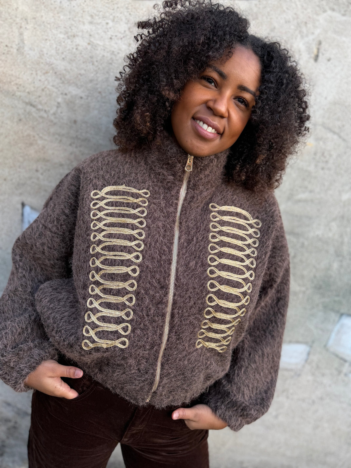 Uniform jacket bomber brown