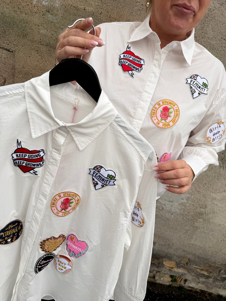 By Engbork Boss Babe skjorte white