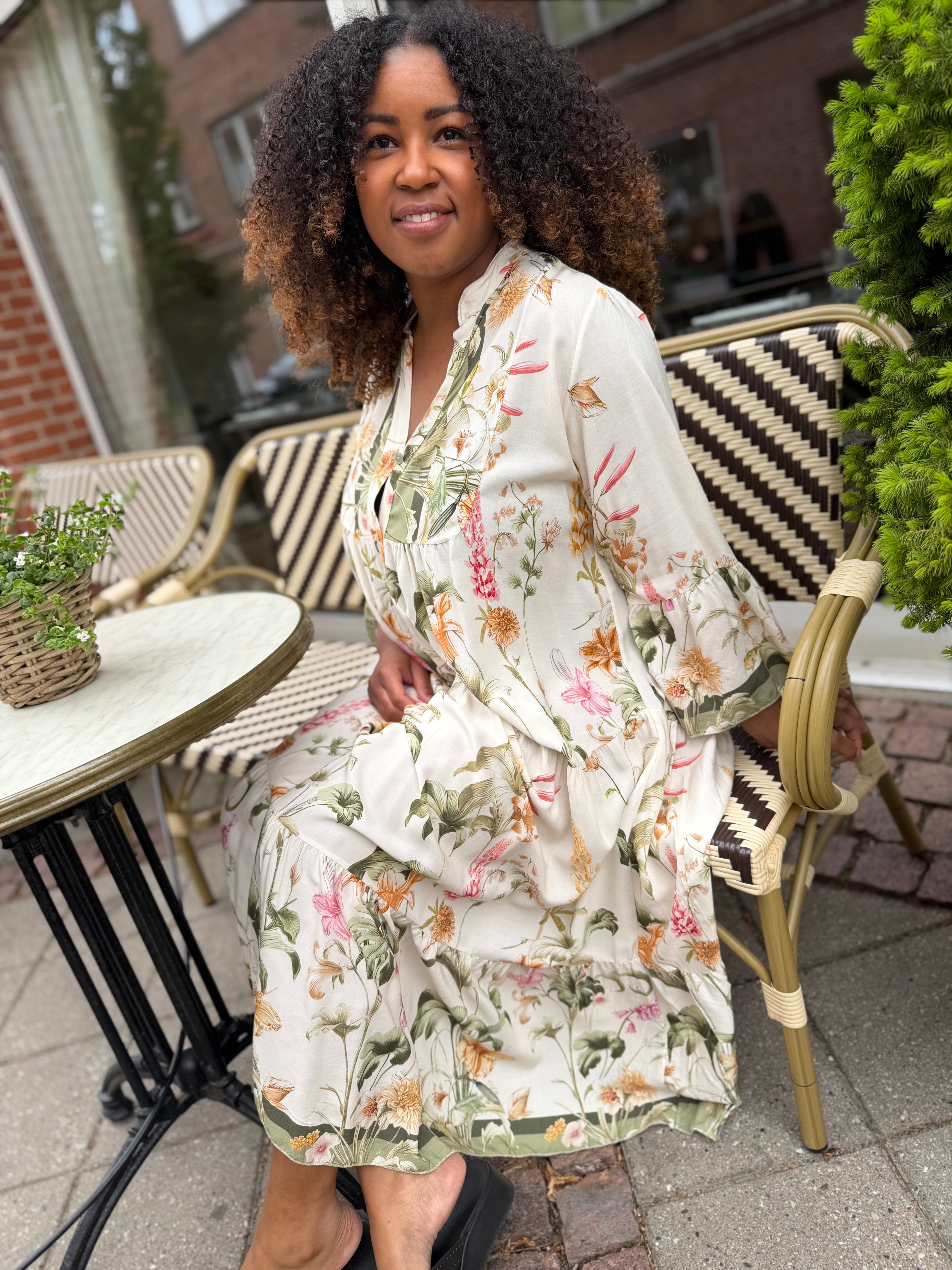 Qnuz 9322 Flower dress army
