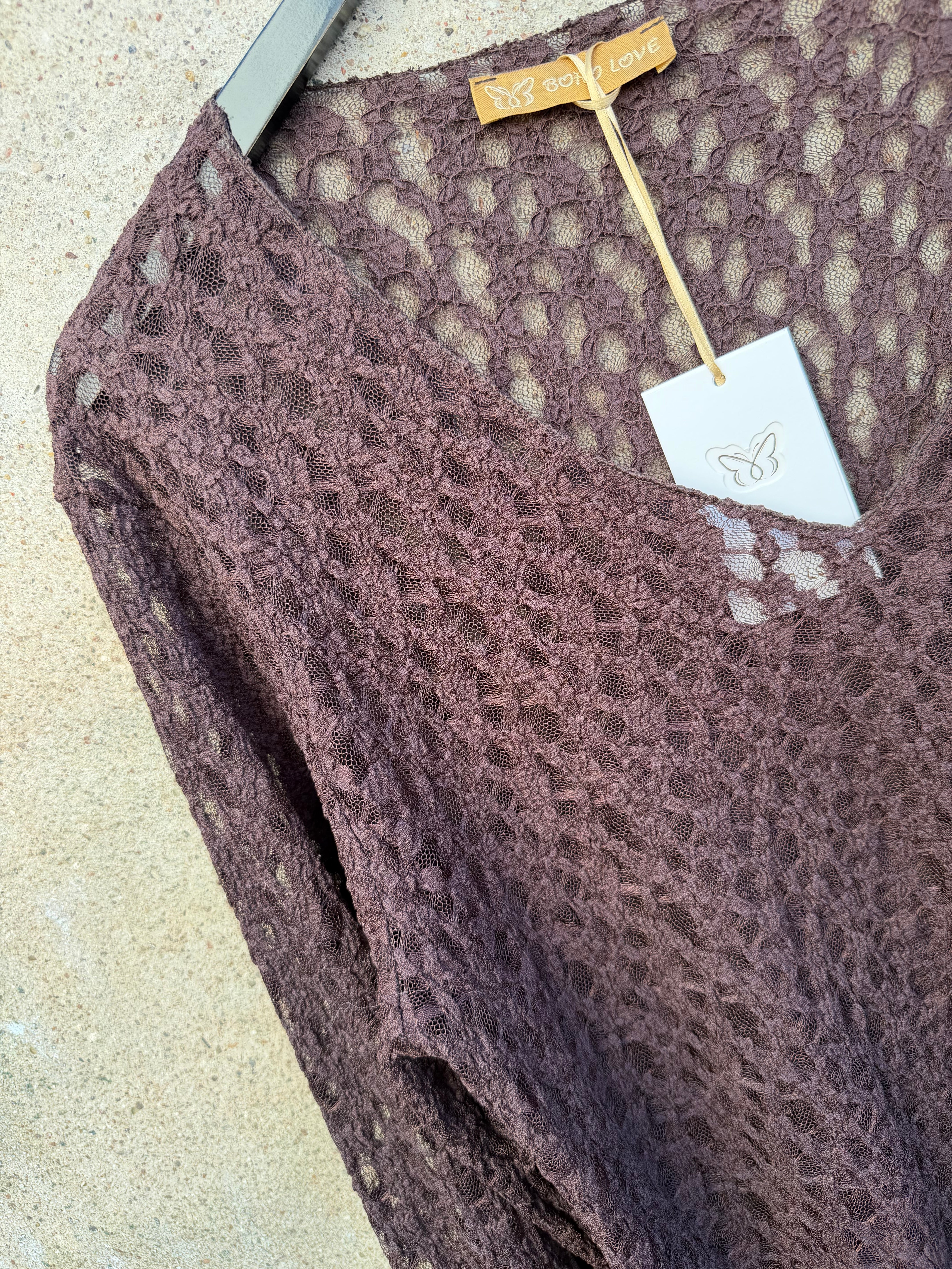 Boho Love B1430 Lace blouse brown