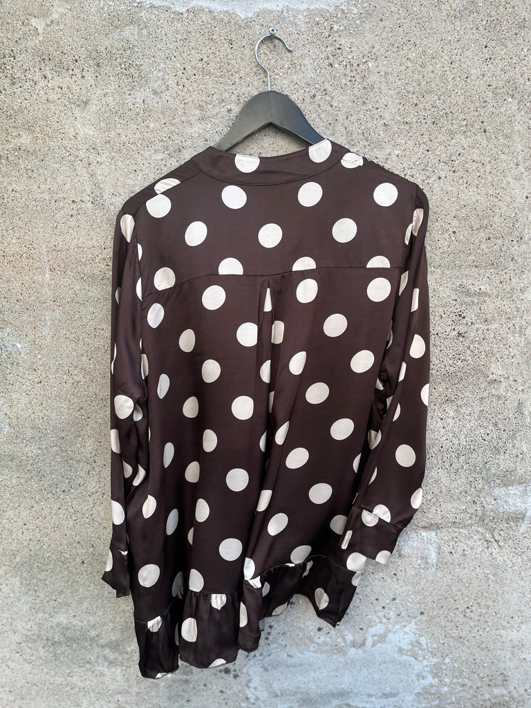 Boho Love B1292 skjorte dot satin brown
