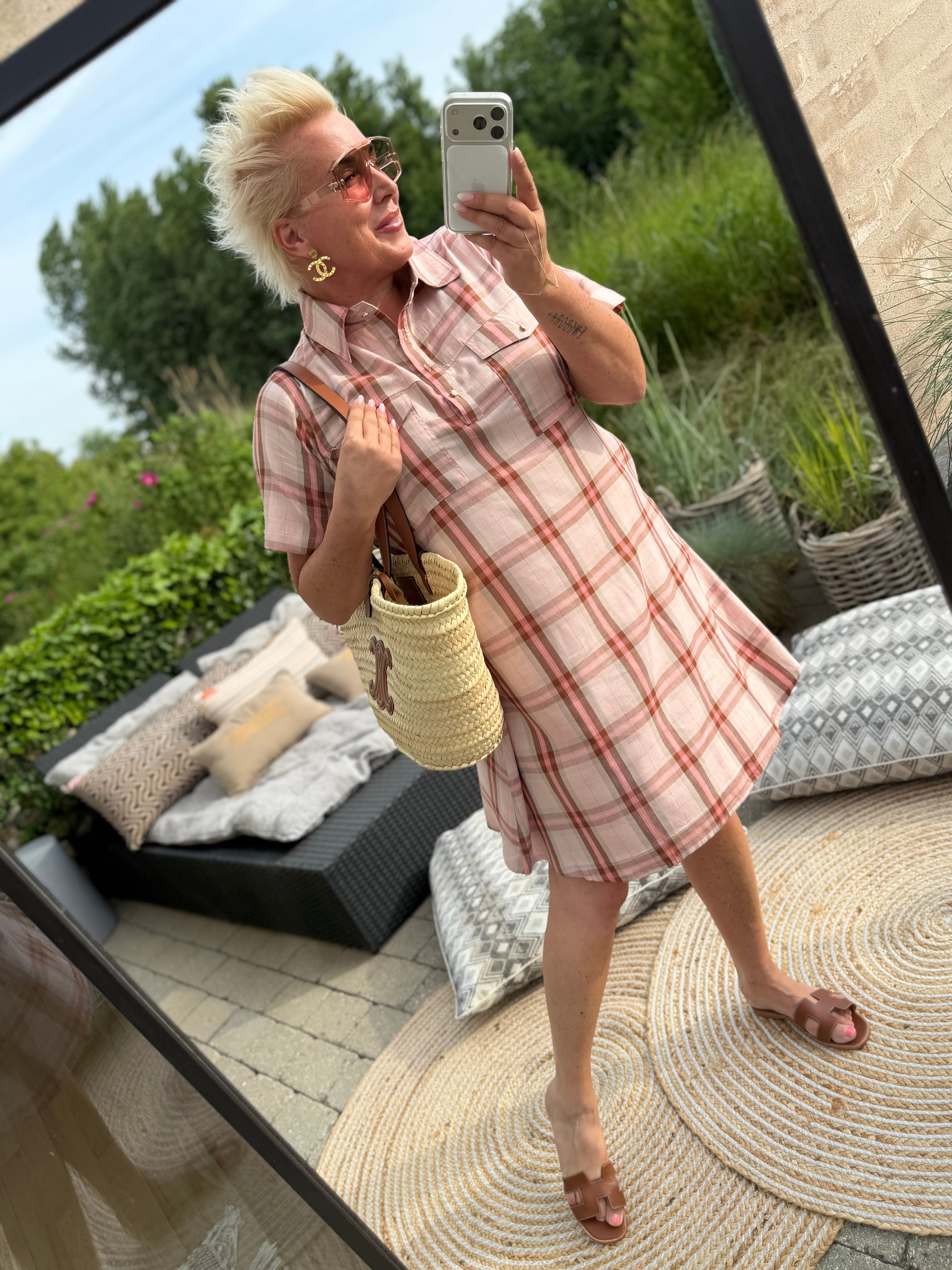 Gaspar 2601731 Nice check dress rosa
