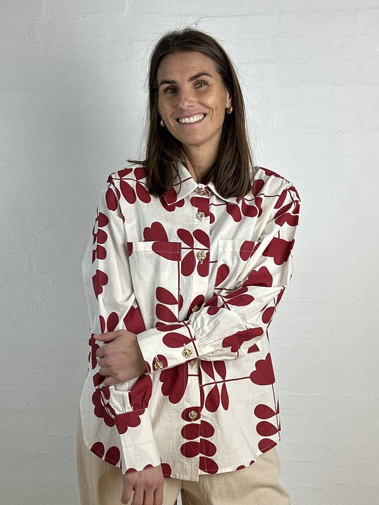 Gaspar 2601309 Malmø print shirt off white