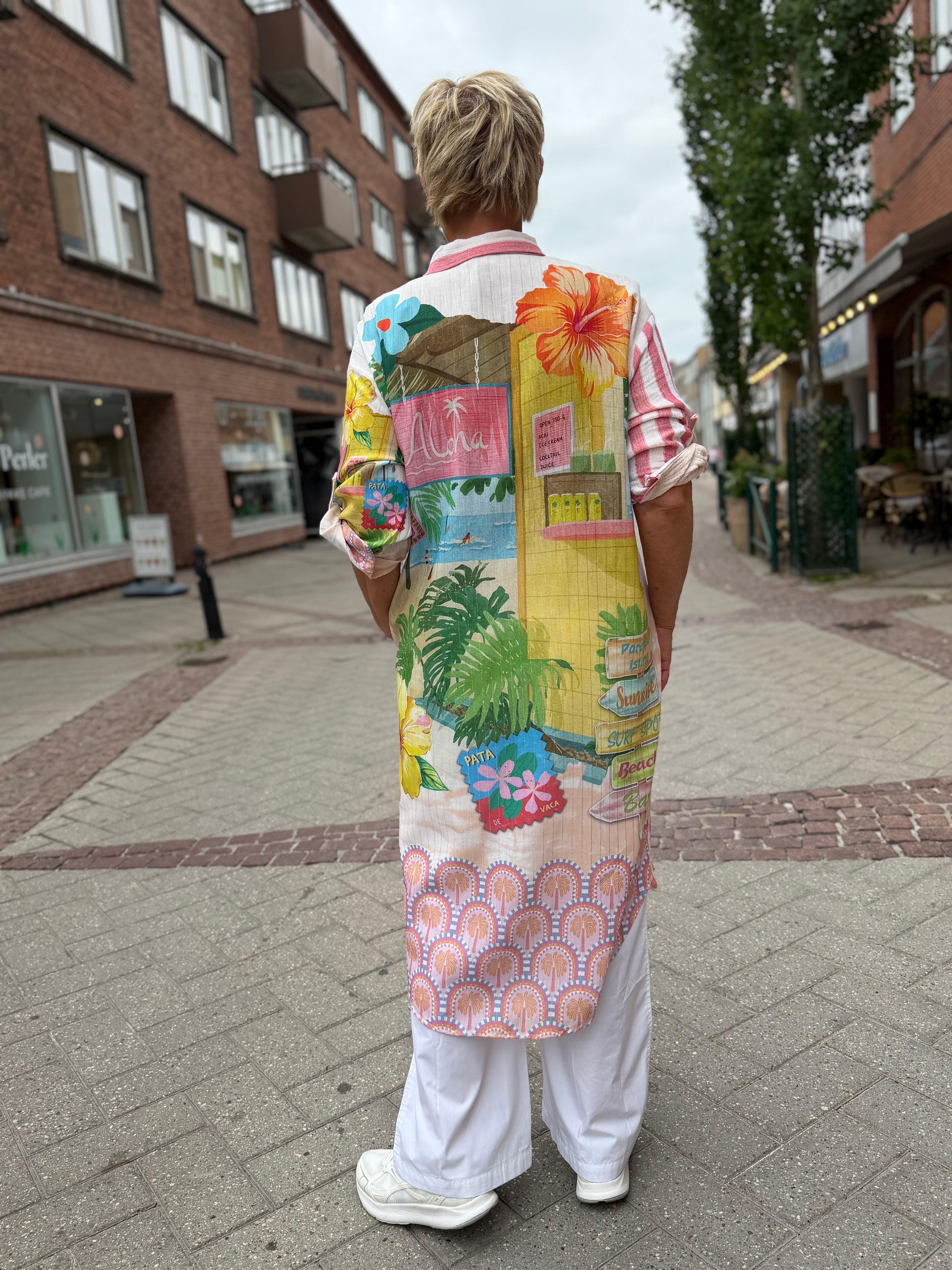 By Engbork Flamingo dress stripe