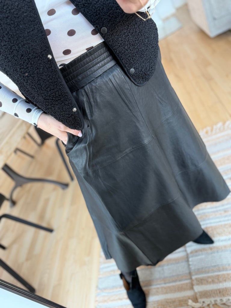 Depeche 50648 Evelyn skirt leather black