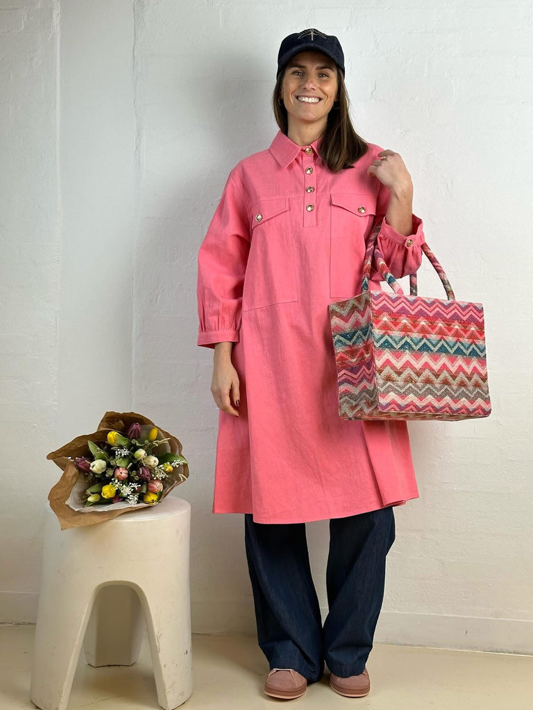 Gaspar 2510722 Rio dress canvas pink