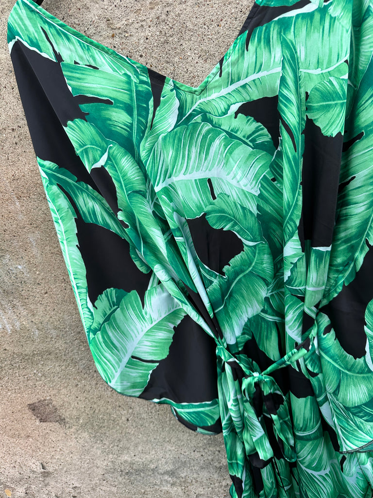 Design By Laerke Bat kjole green leafs