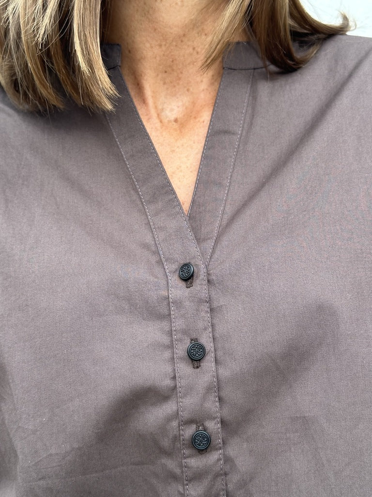 Gaspar 2601346 Mumbai blouse poplin brown
