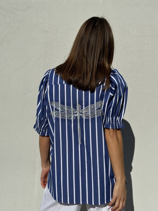 Gaspar 2601338 Tunø blouse stripe blue