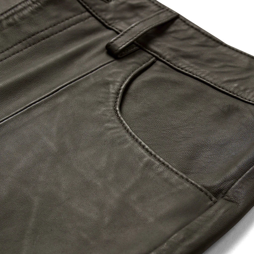 Depeche 51158 Boa HW pants wide leather khaki