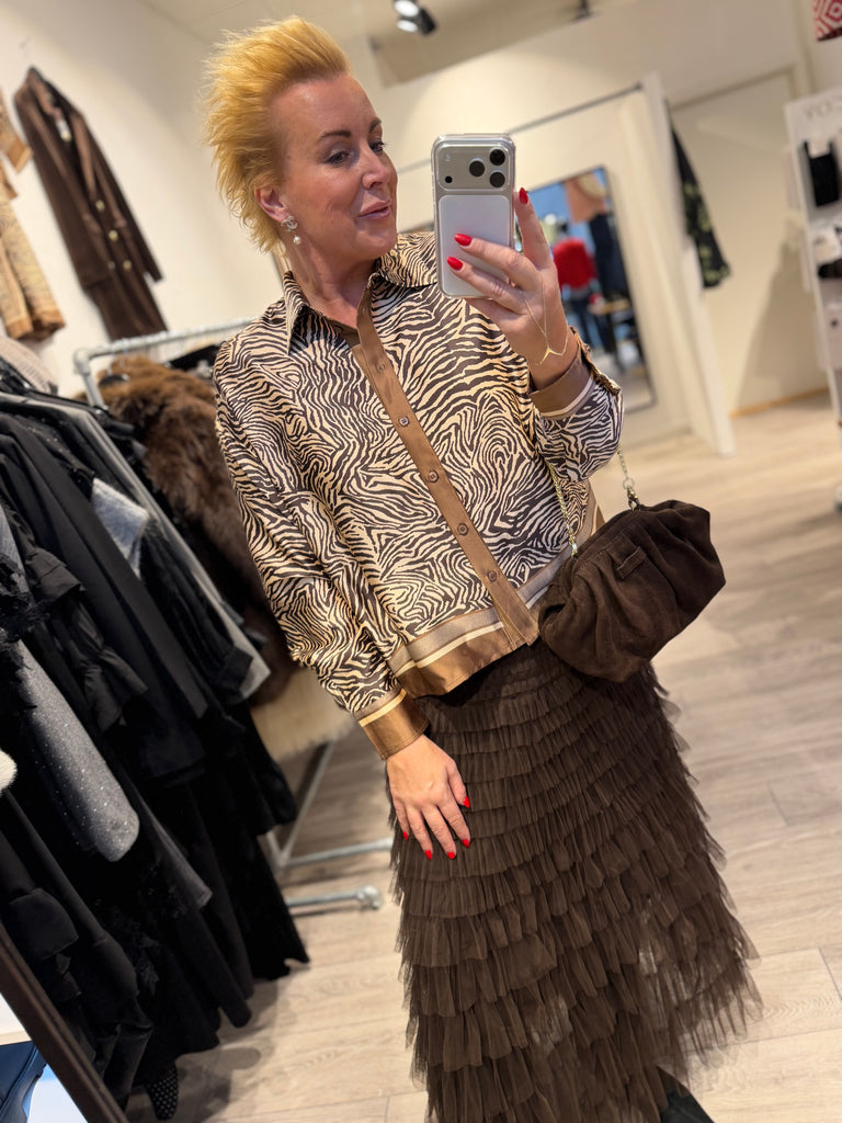 By Engbork Wonder tyl skirt Chokolade