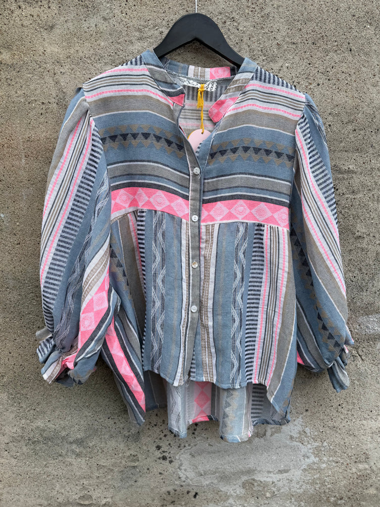 By Engbork Villa boheme bluse stripe blue