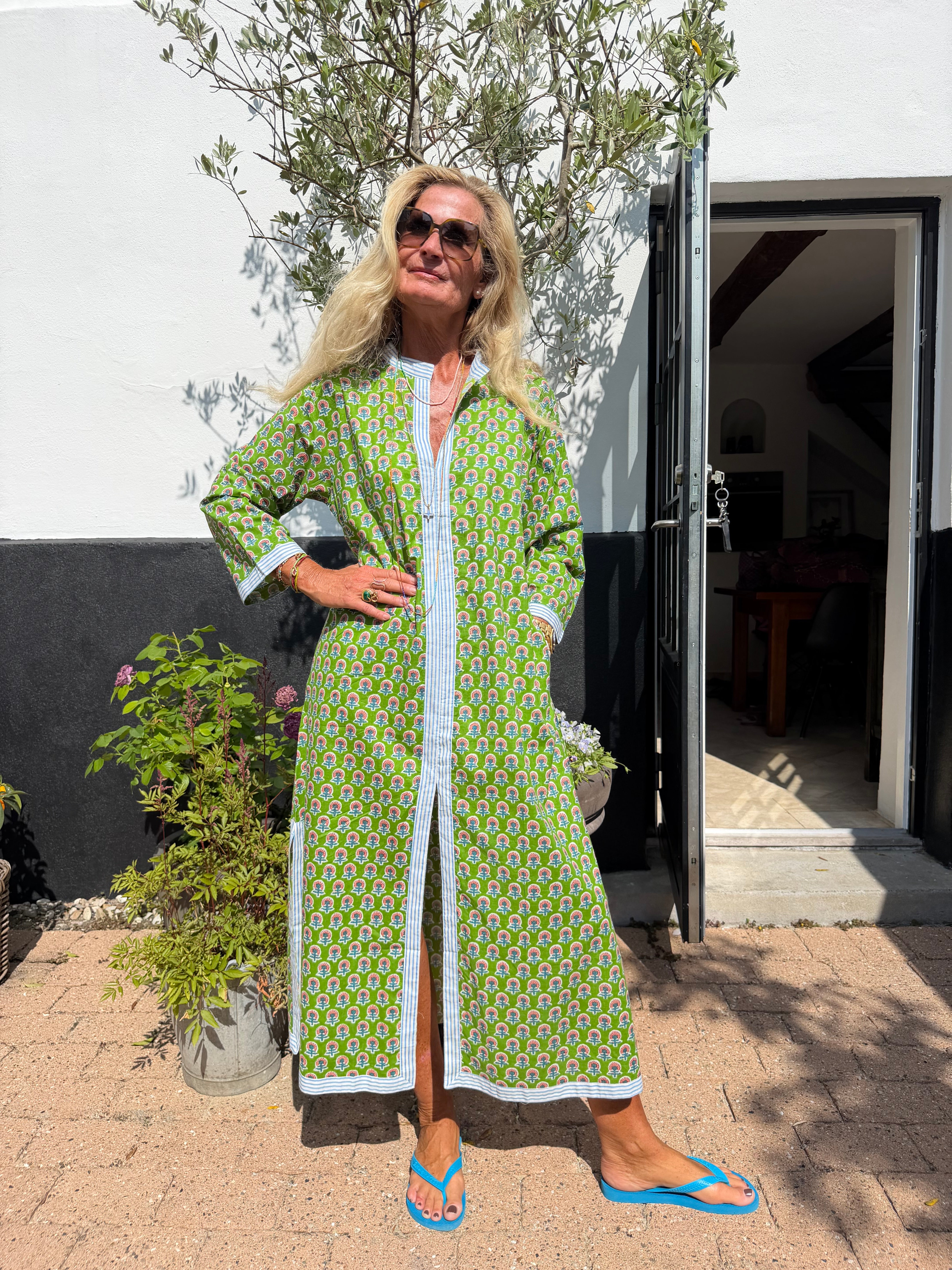 CABANA Living Veda kaftan dress green