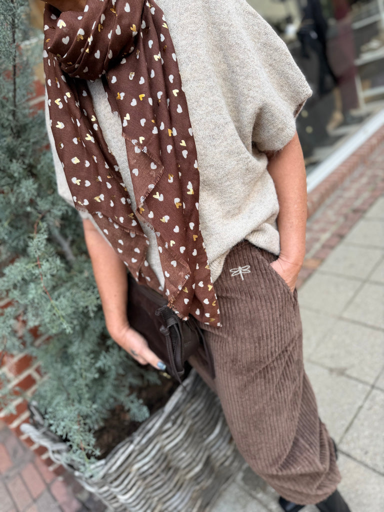 By Engbork Heart tørklæde brown