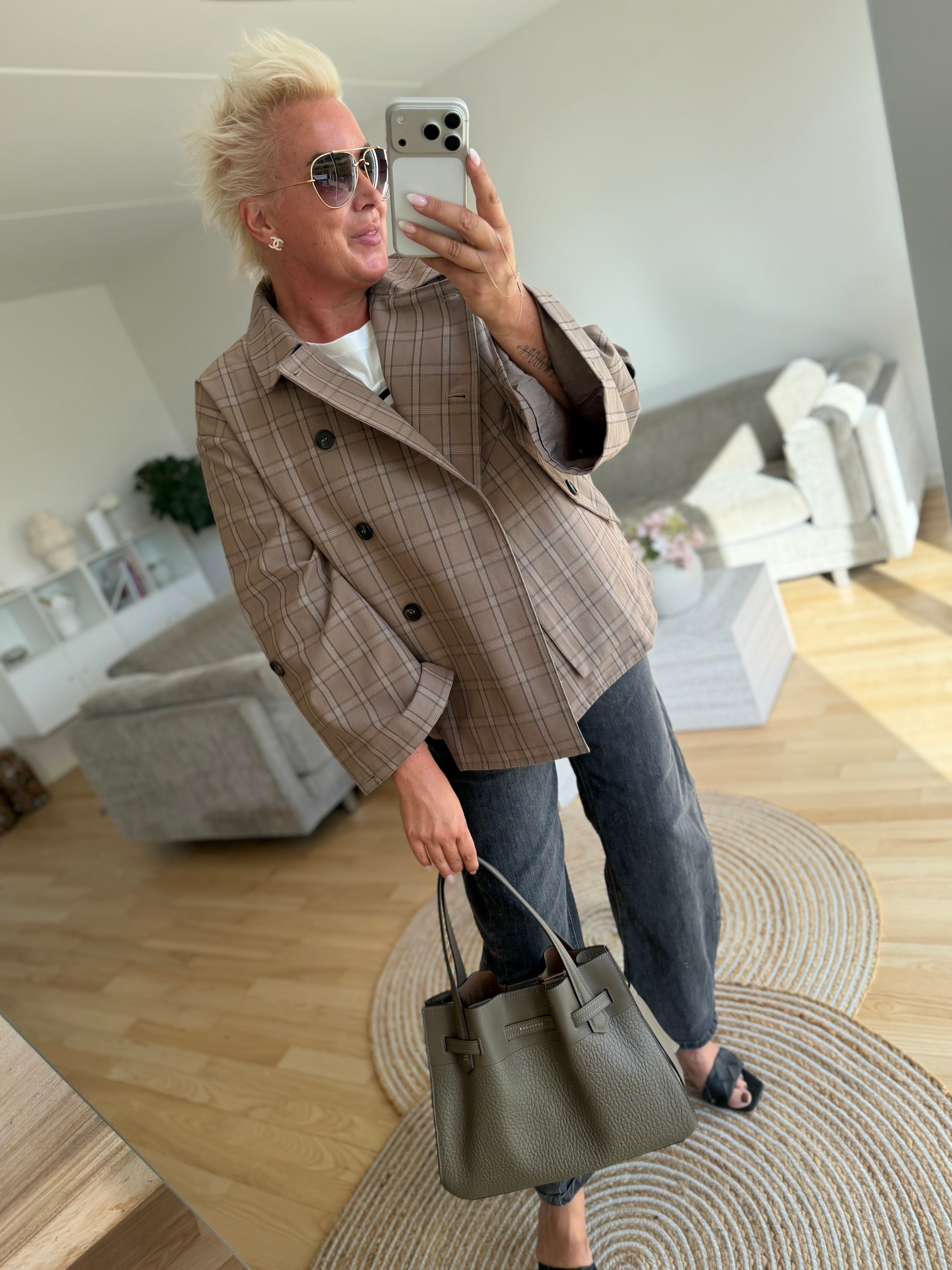 Sofie Schnoor SNOS767 Agatha check jacket light brown