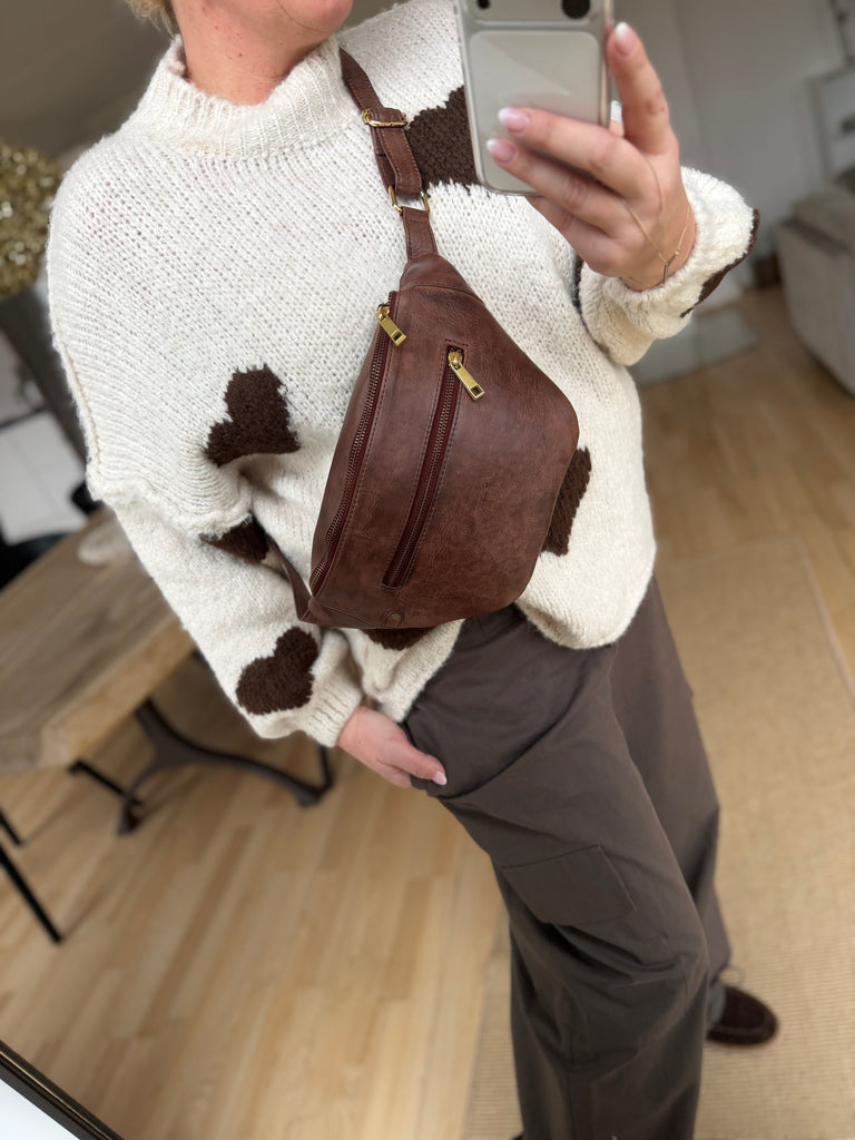 Depeche 12346 bum bag leather golden chic