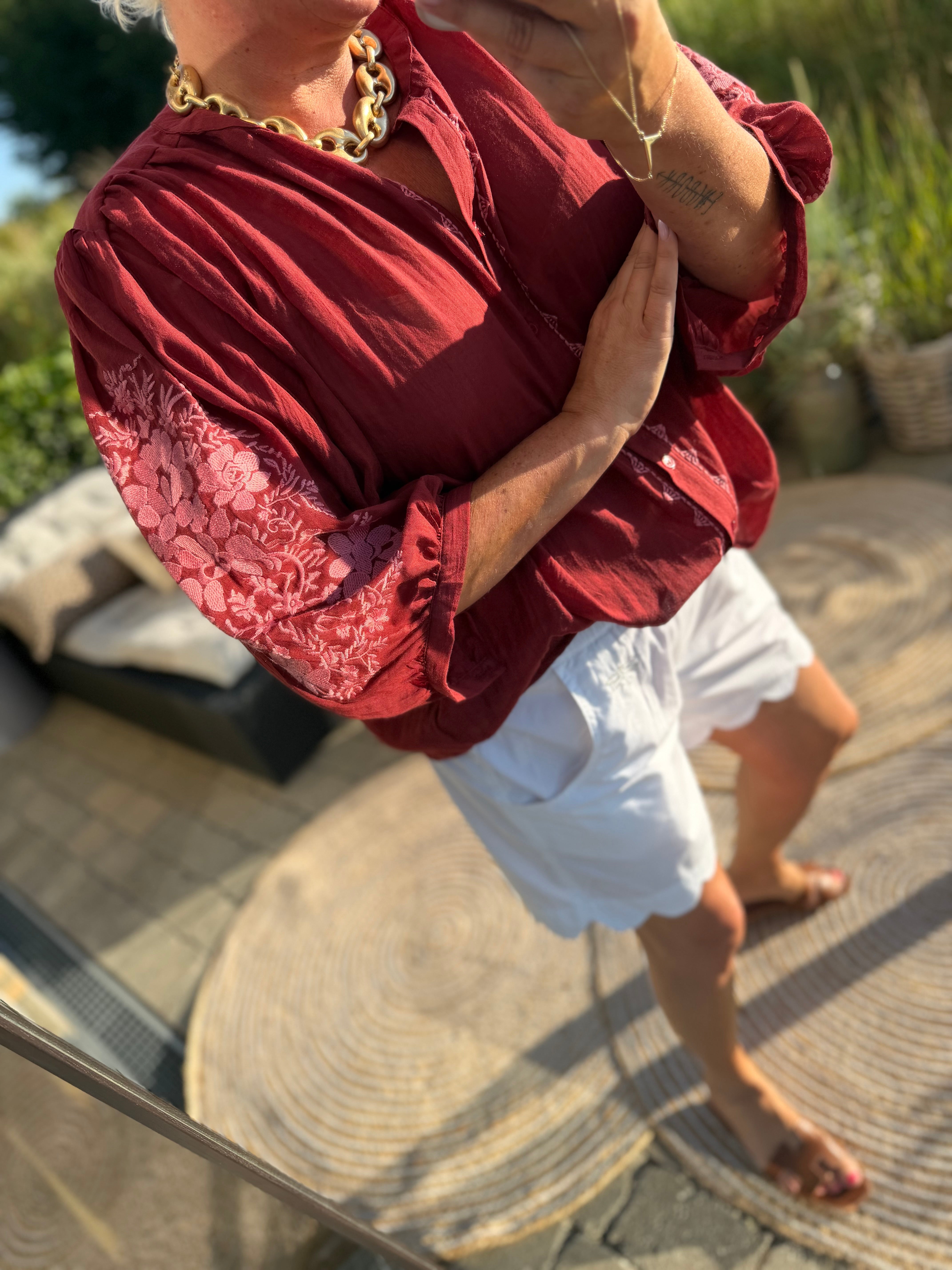 LECOCO 35238 Nicola shirt wine red