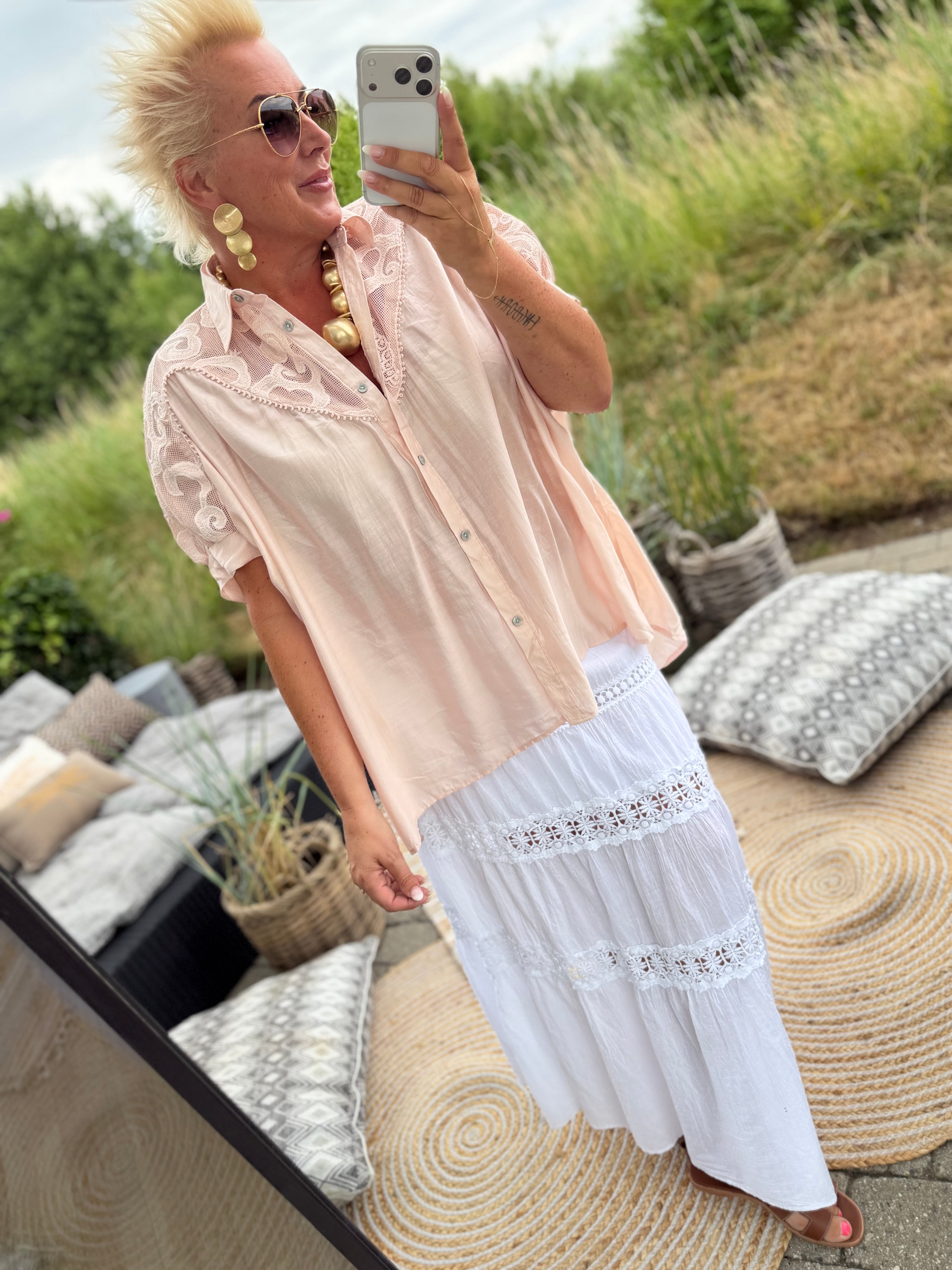 Lene 10089 shirt lace rosa