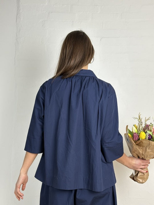 Gaspar 2601305 Porto blouse poplin dark