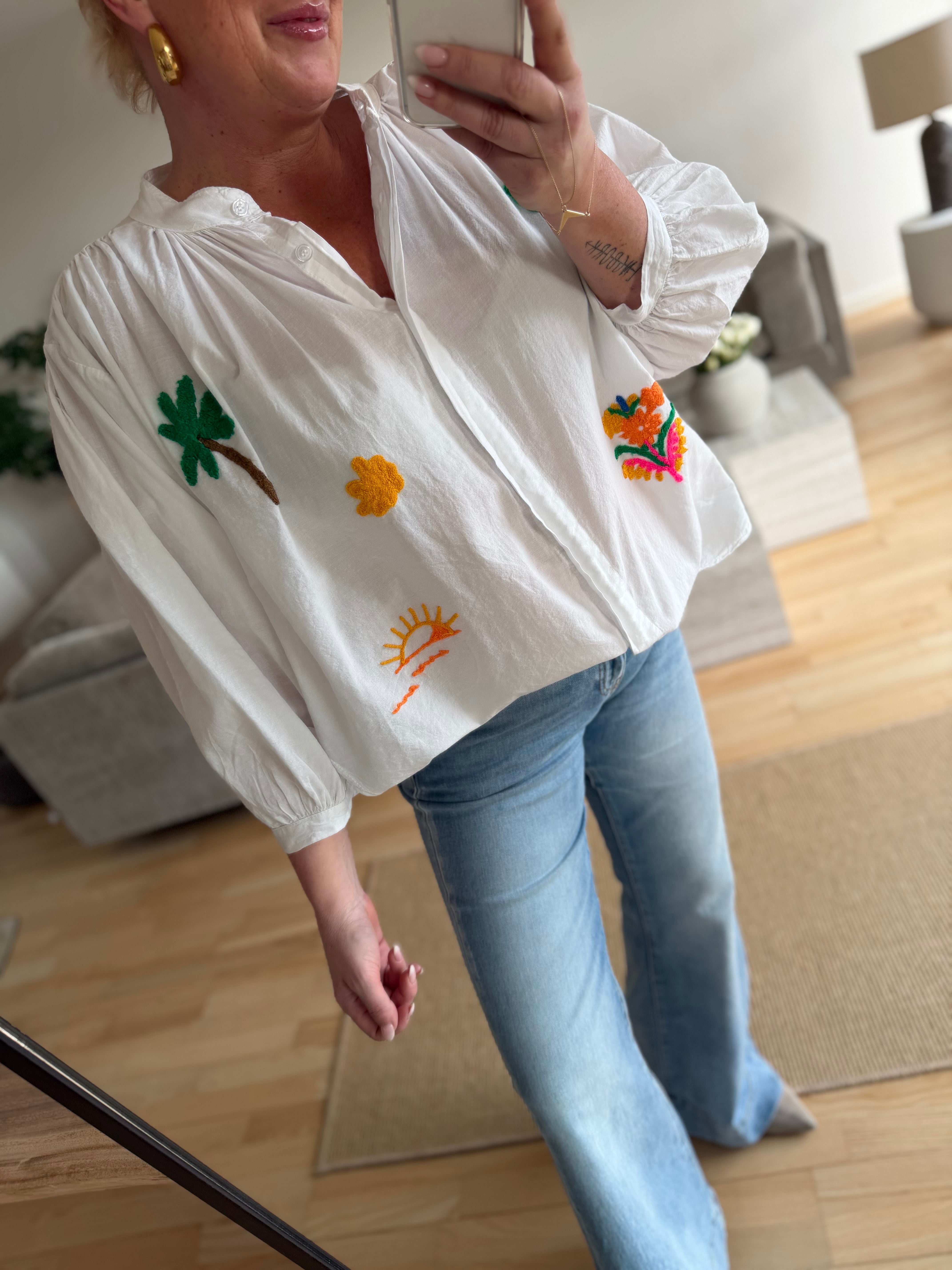 QNUZ 9250 skjorte embrodery white