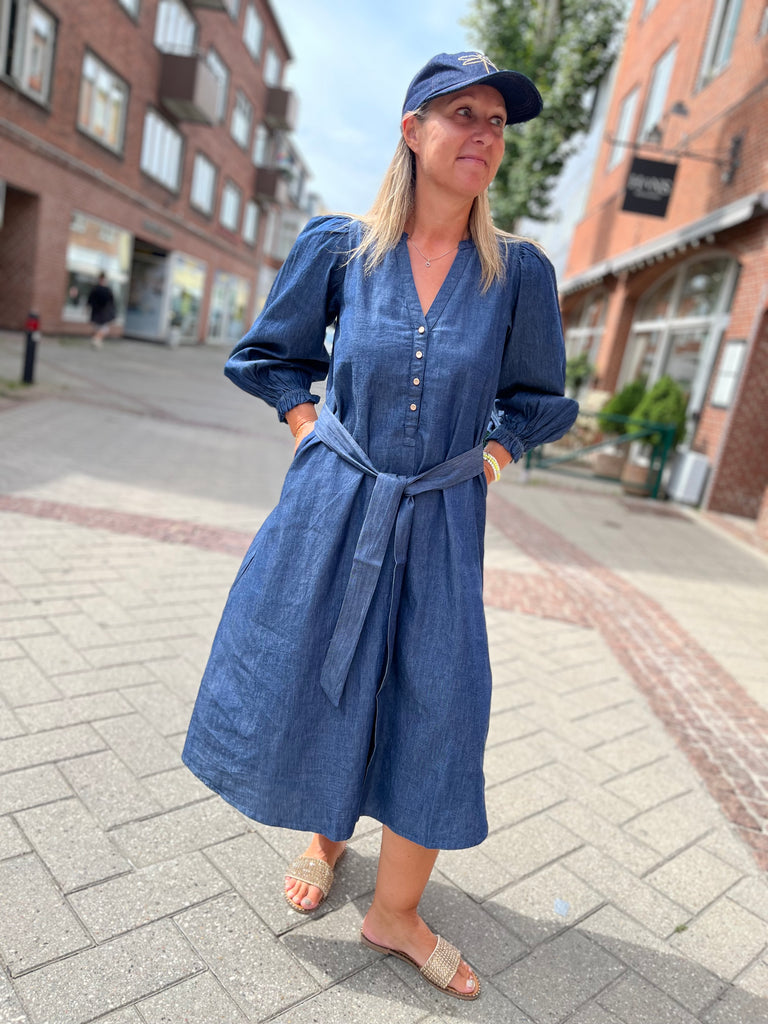 Gaspar 2507724 Tunø kjole LS denim blue