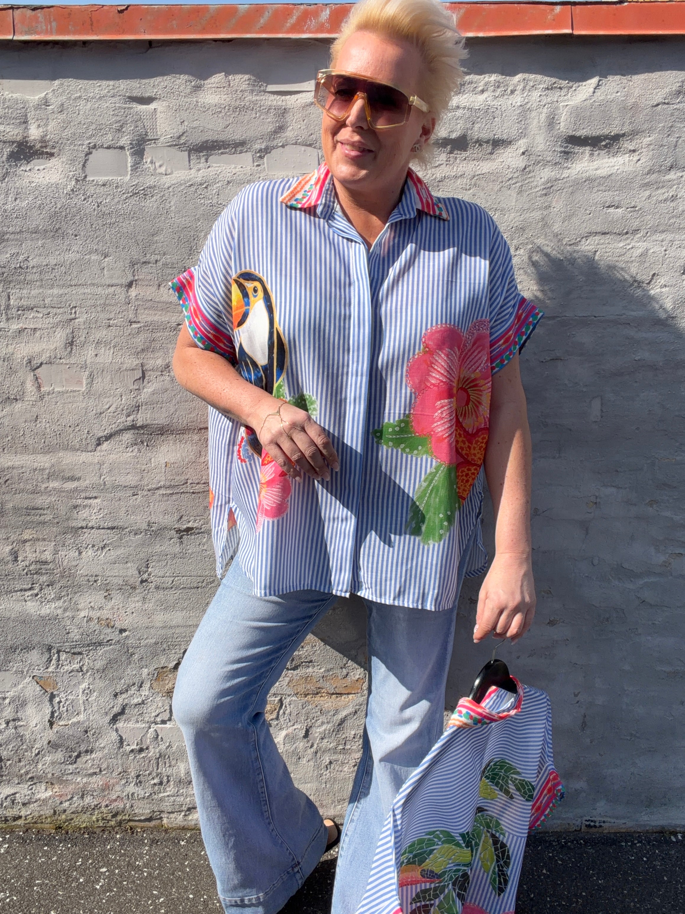 By Engbork Big Bird shirt stripe blue