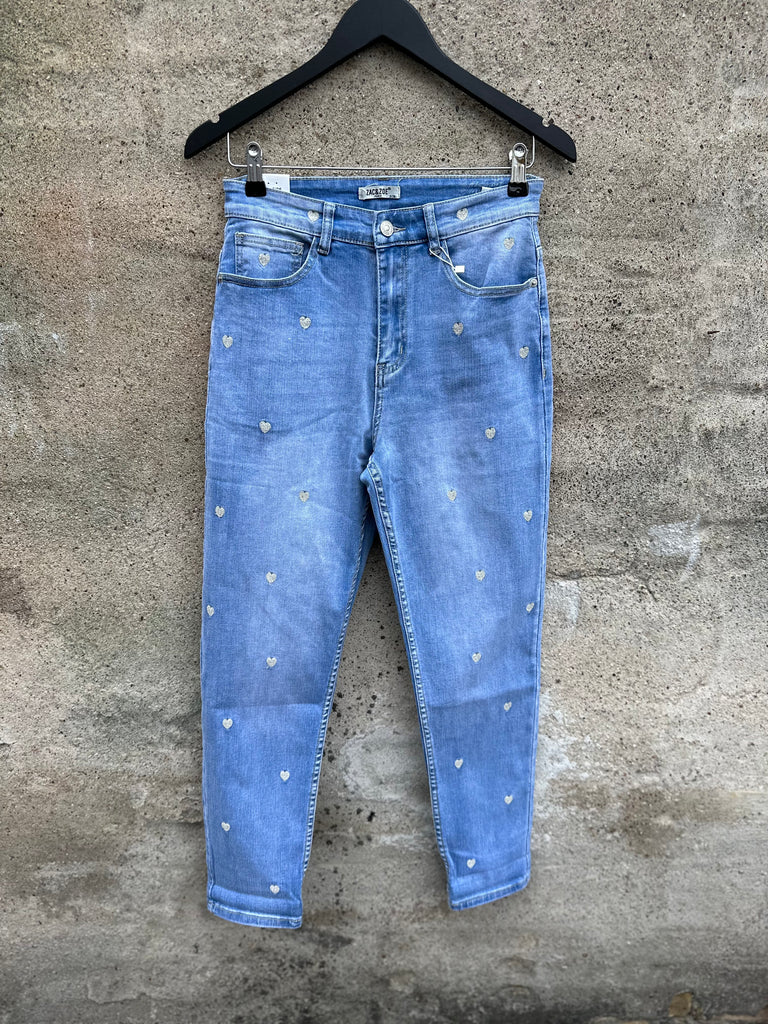 By Engbork B3700 jeans hearts blue