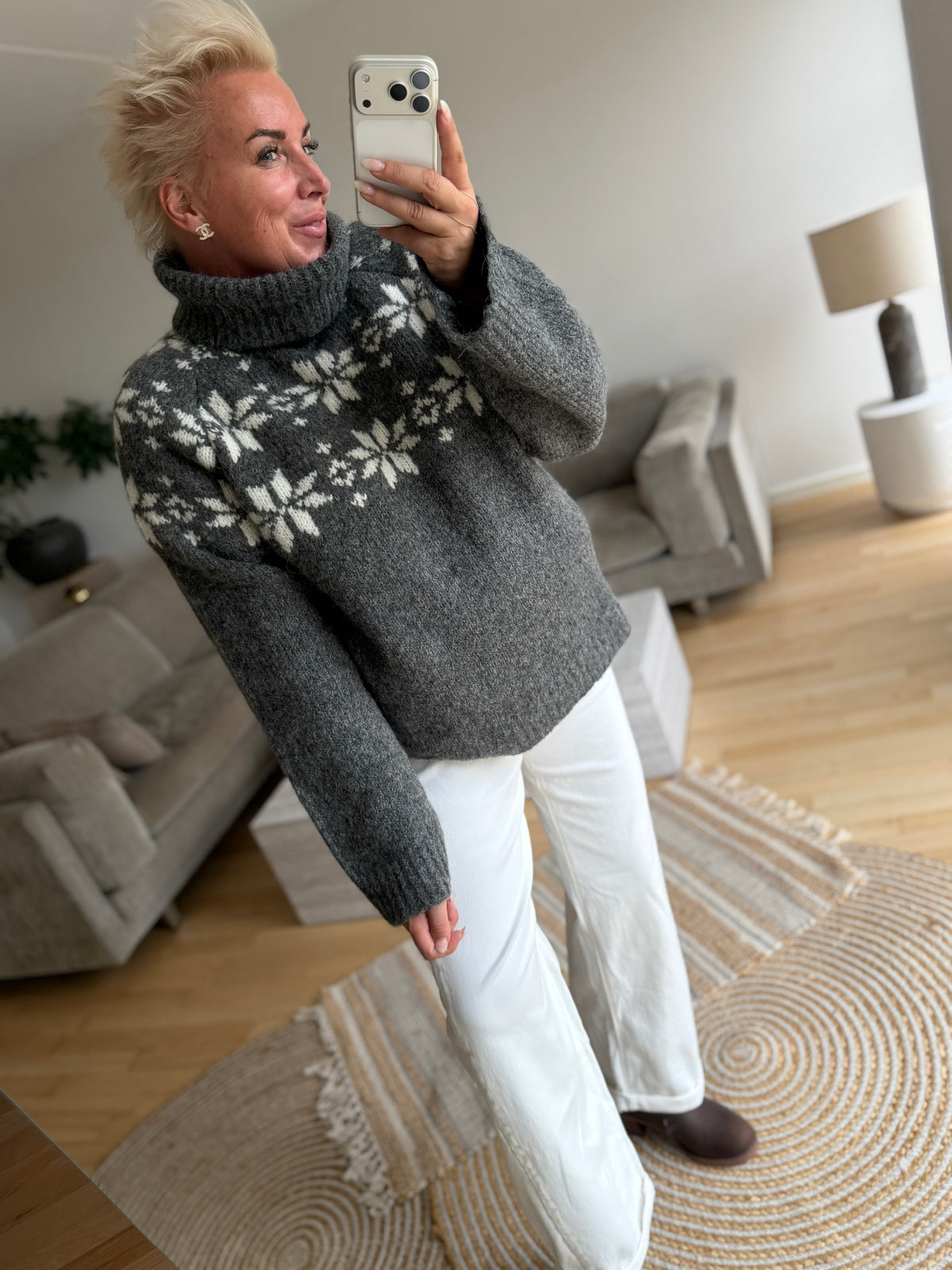 Sofie Schnoor S264272 Panna star knit sweater dark grey