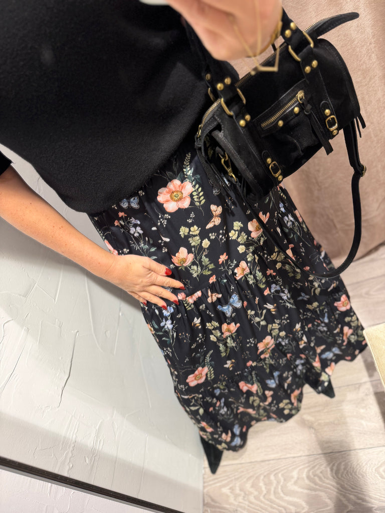 Design By Laerke flower nederdel black