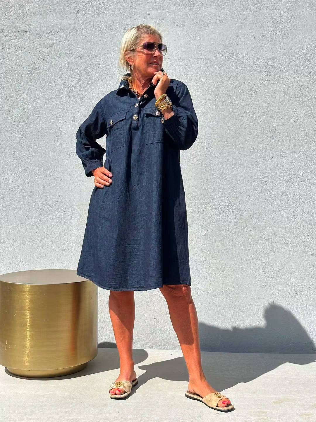 Gaspar 2607712 Nice Denim dress blue