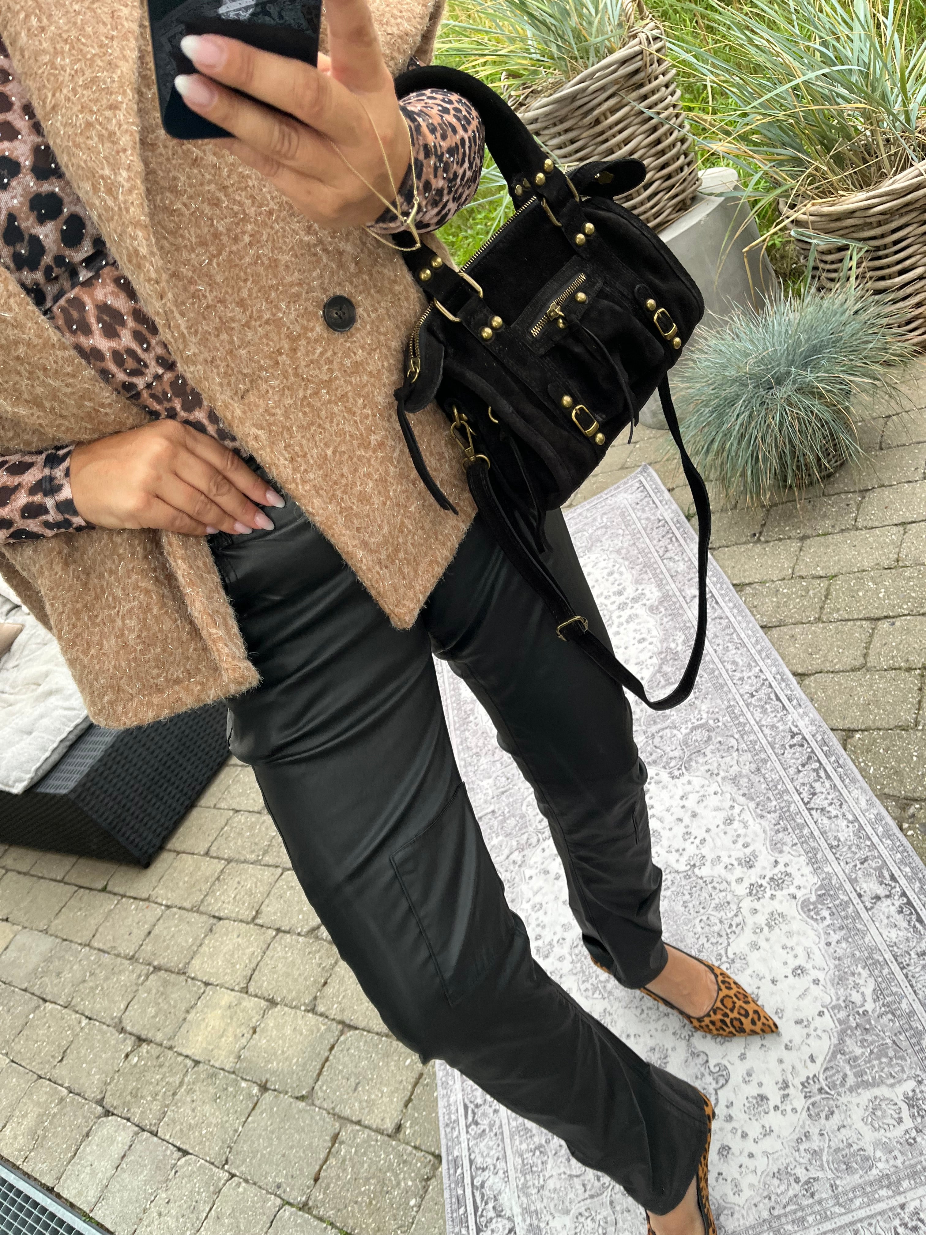 Qnuz 9140 coated jeans black