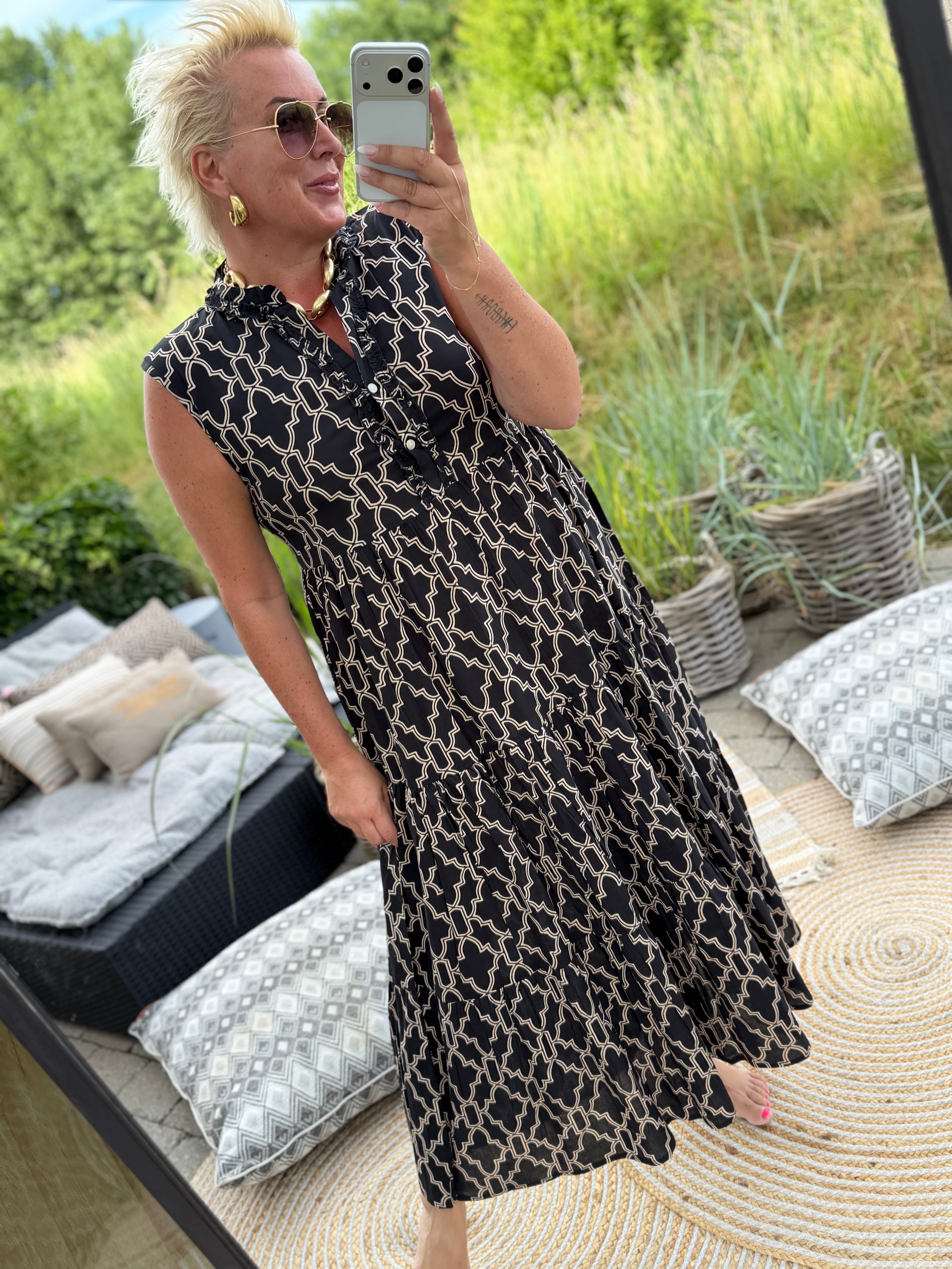 WAUW Geisha dress black and beige