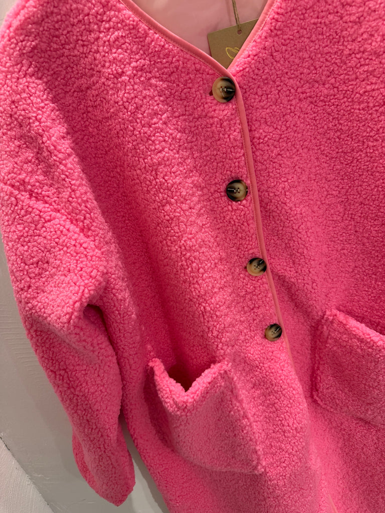 Boho Love B1316 Teddy long jacket pink