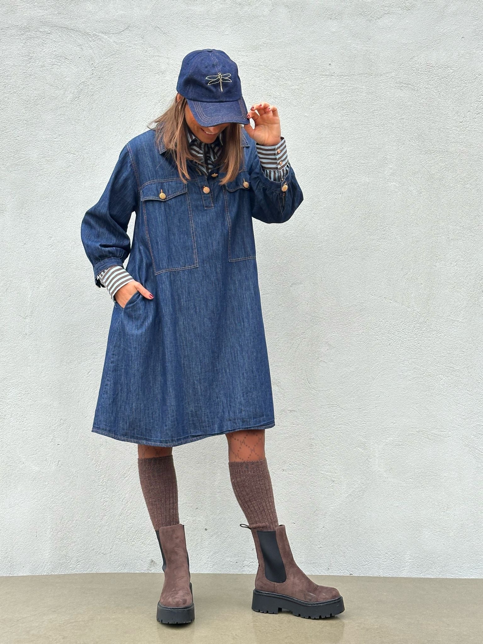 Gaspar 2507720 Rio denim dress dark