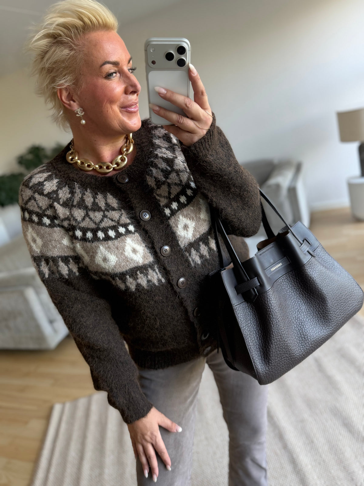 Edda strik cardigan brown