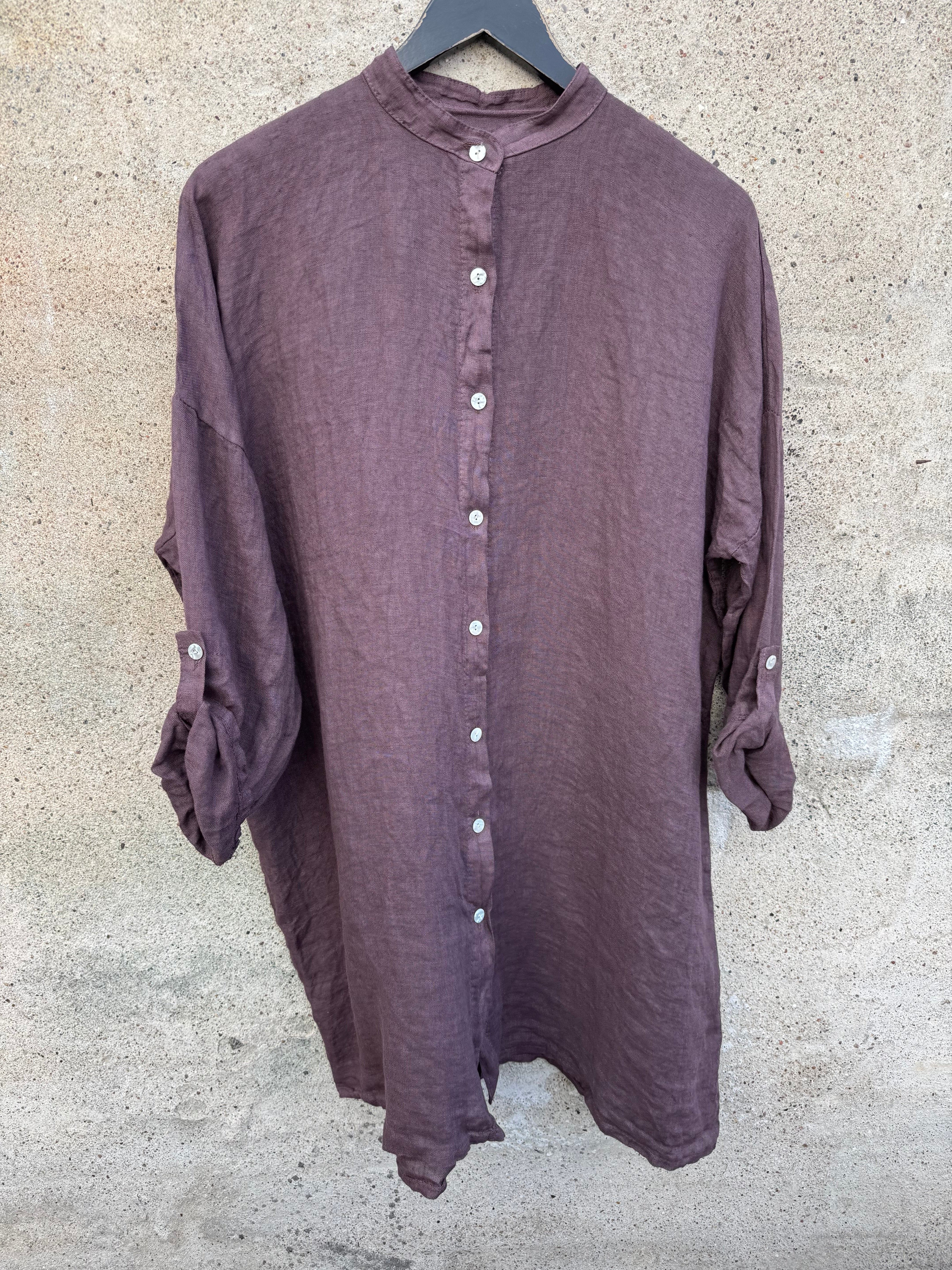 Boho Love Adel skjorte hør aubergine