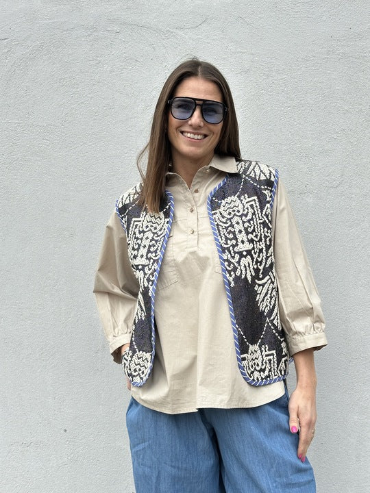 Gaspar 2601333 Marli waistcoat print black