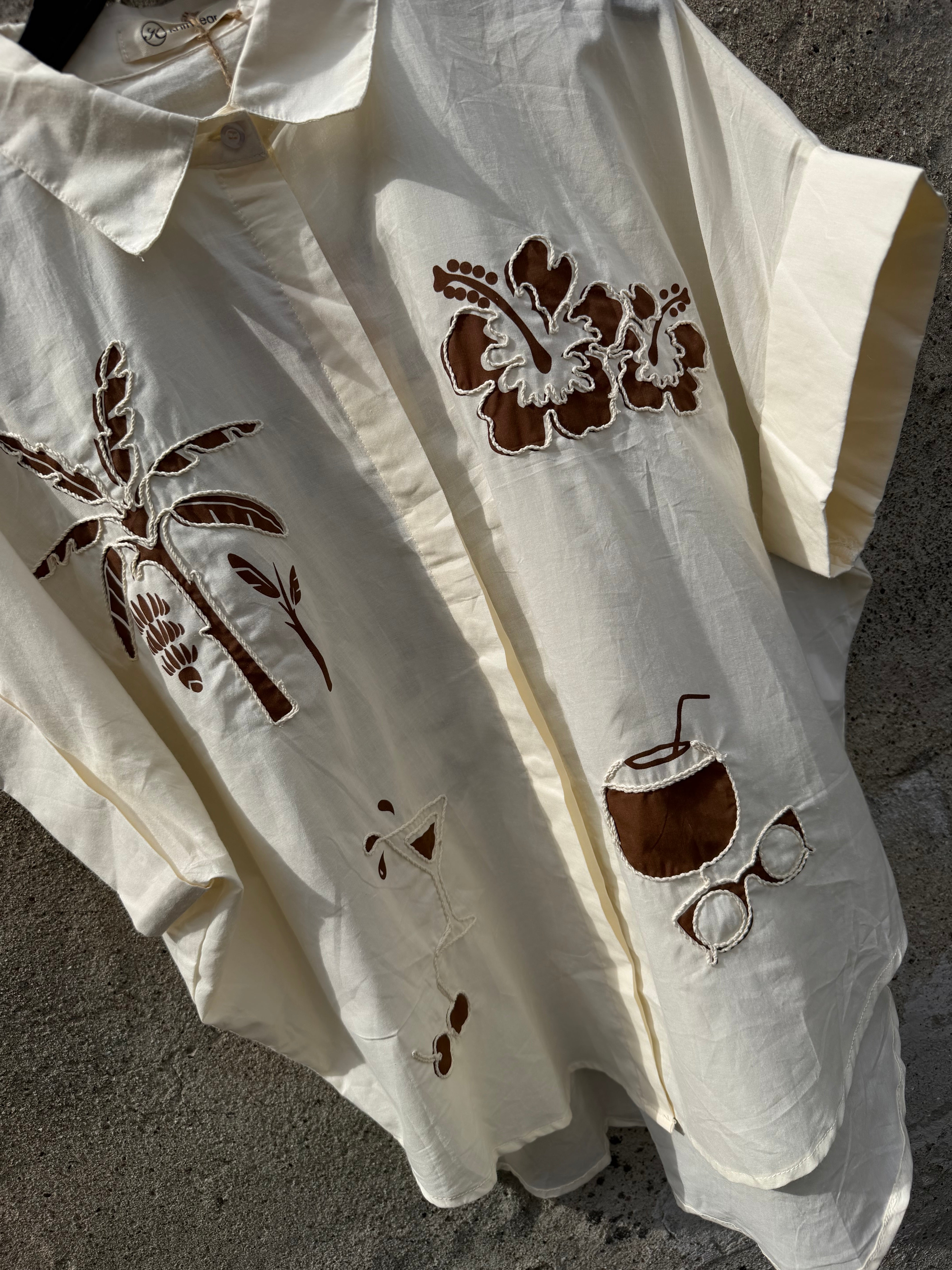 Calo shirt embrodery off white