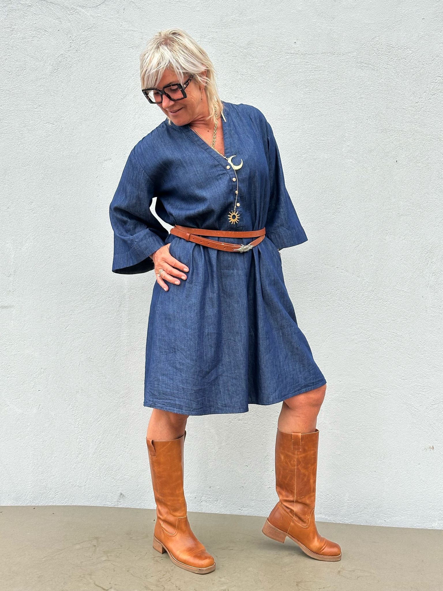 Gaspar 2601707 Mumbai short dress denim
